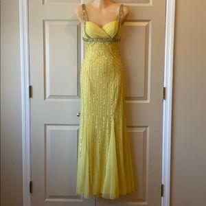 Camille La Vie beaded backless gown